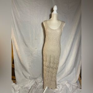 Newport News Cream Lace Maxi Dress